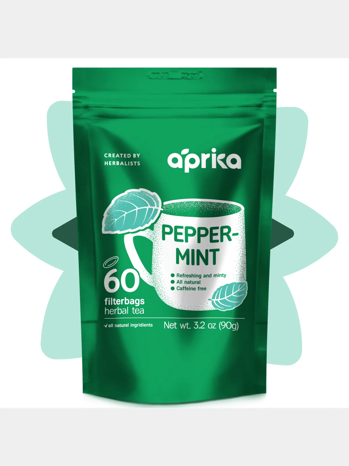 100% Pure Peppermint Herbal Tea, 60 bags