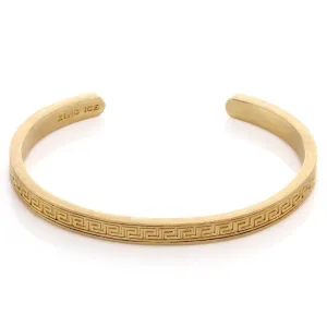 14K Gold Greek Key Bangle