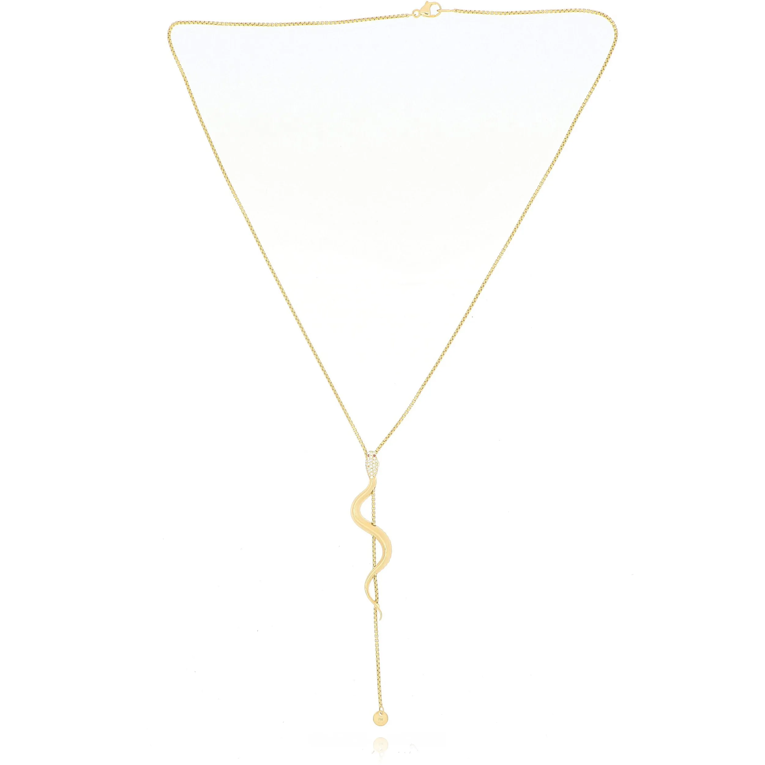 18k Yellow Gold Diamond Snake Lariat