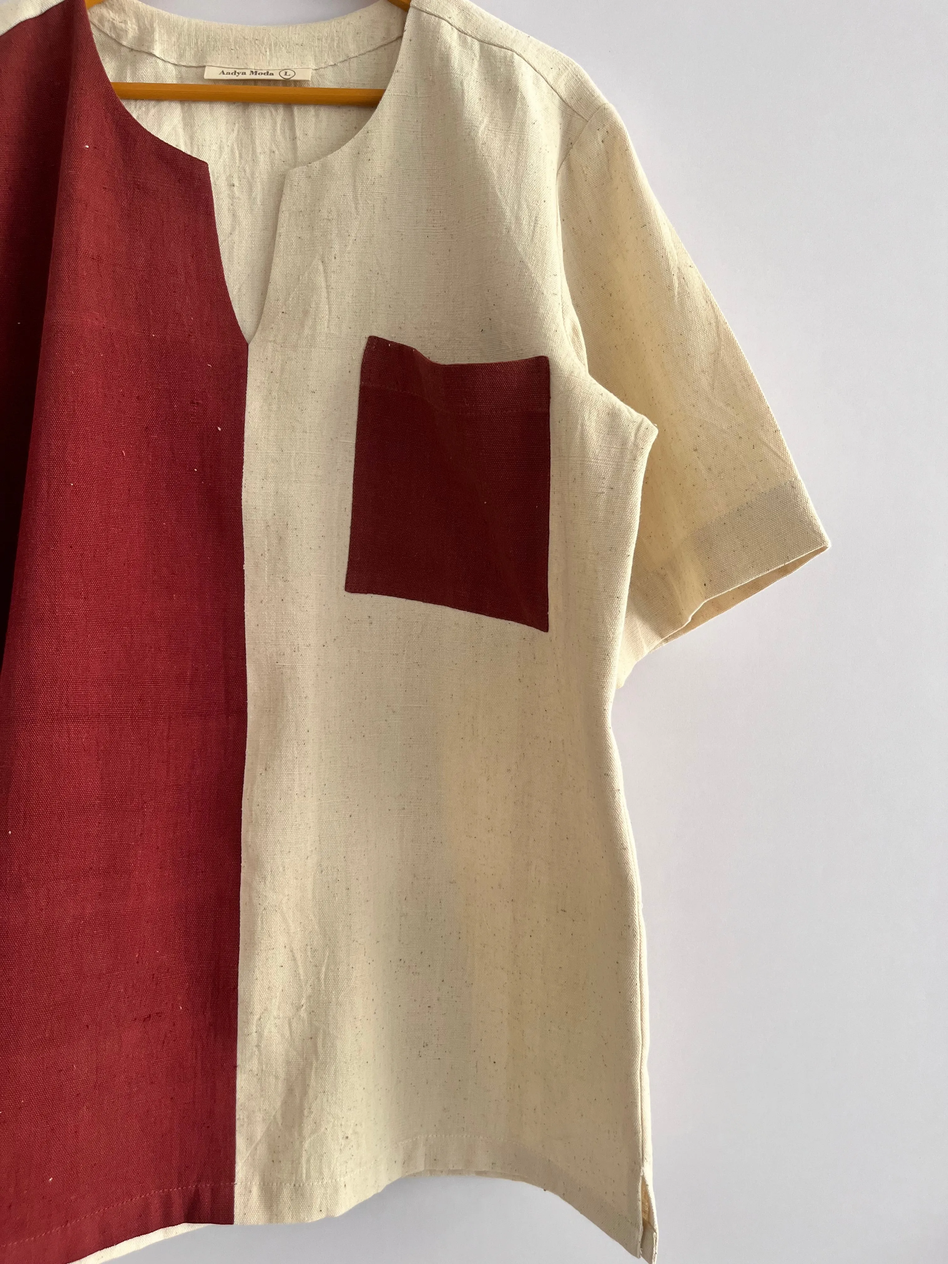 Aadya Moda Men's Kala Cotton Crimson Comfort Men's Shirt