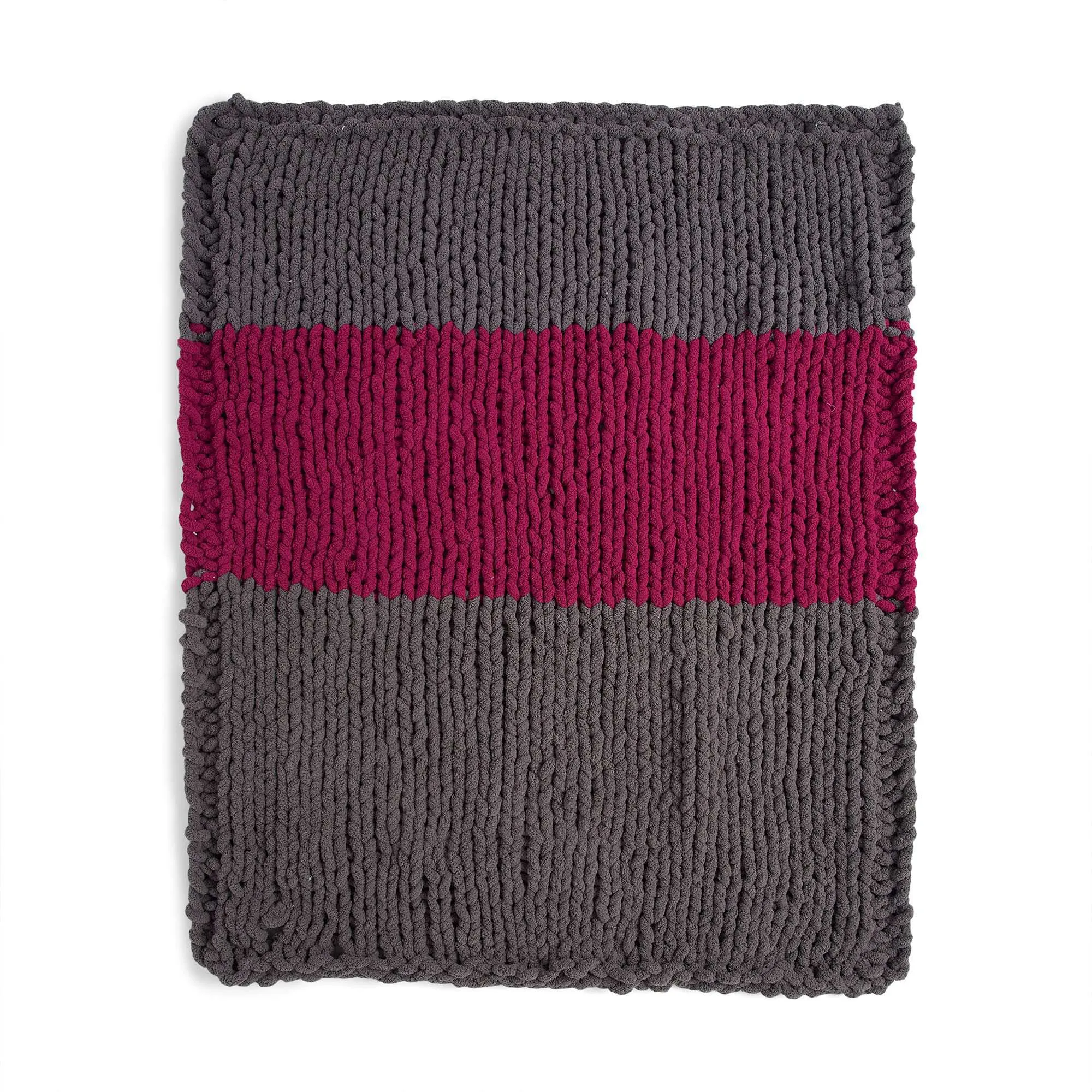 Bernat Bold Stripe Table Knit Blanket