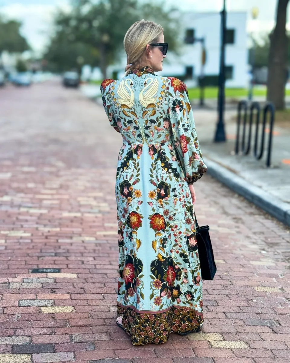 Blue Flowing Beauty Maxi Dress