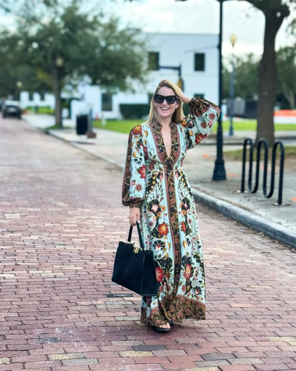 Blue Flowing Beauty Maxi Dress