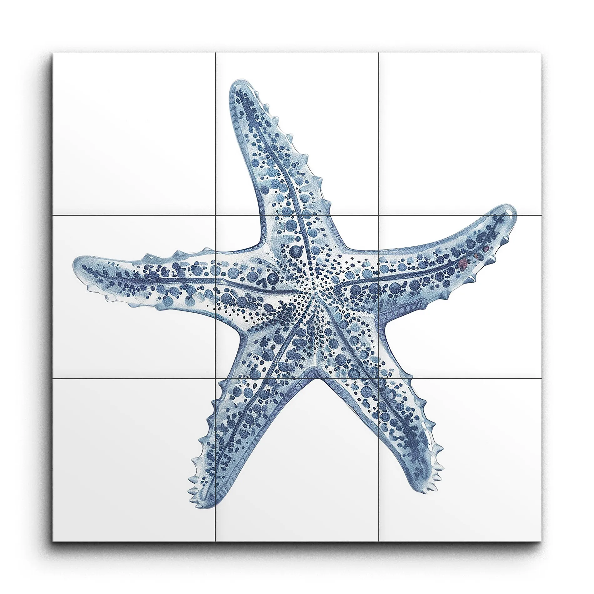 Blue Starfish Serenity: Intricate Marine Art