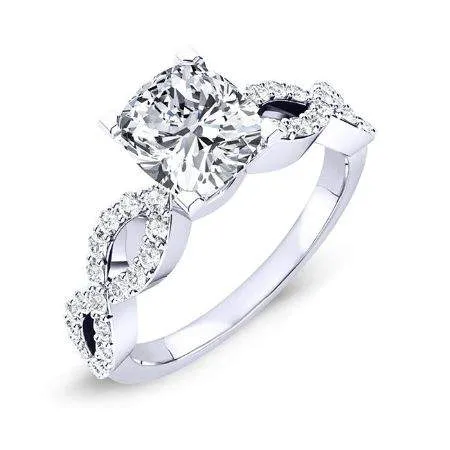 Camellia - Cushion Moissanite Engagement Ring