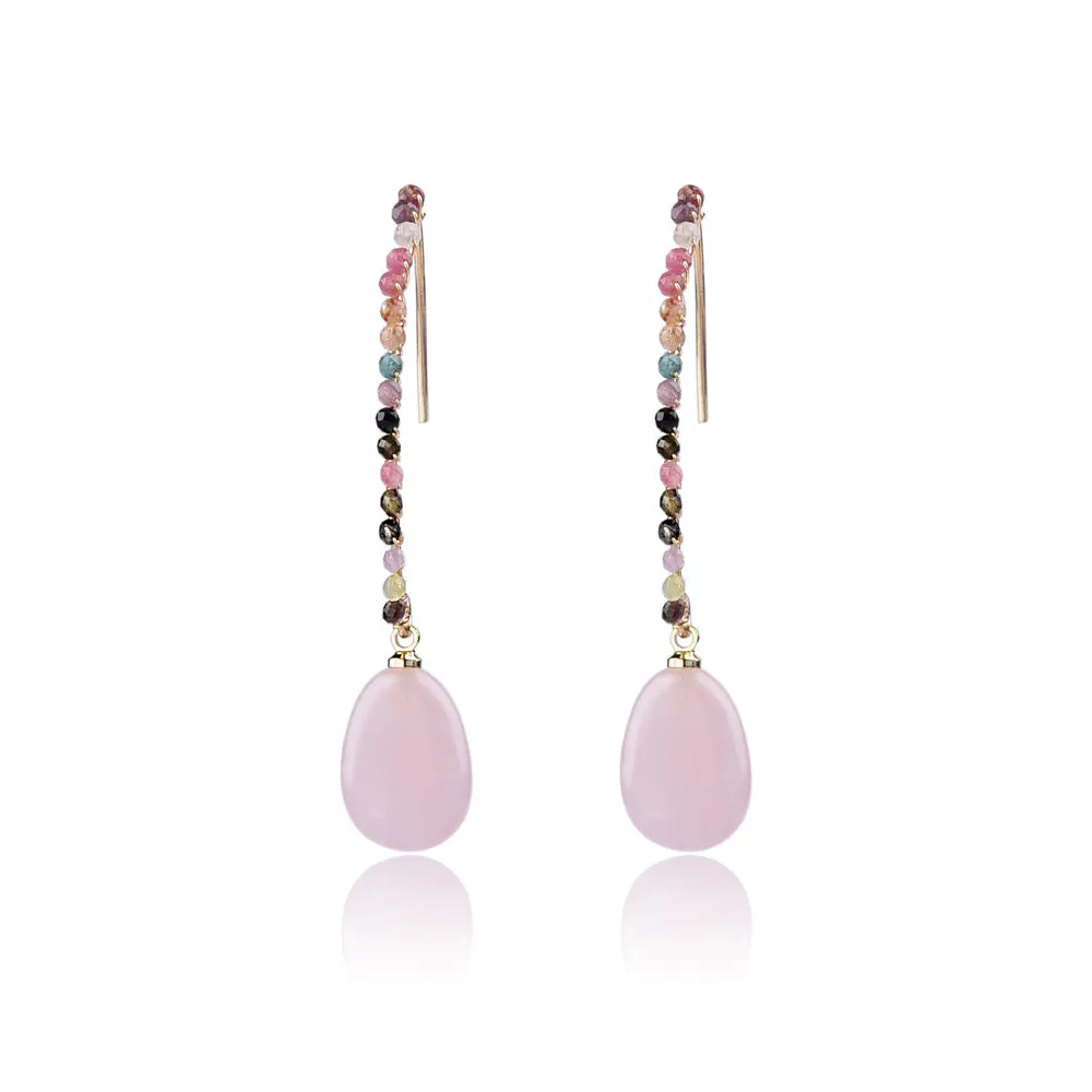 Carol Rose Quartz Dewdrop  Earrings