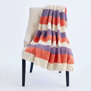 Caron Bold And Stripy Knit Afghan
