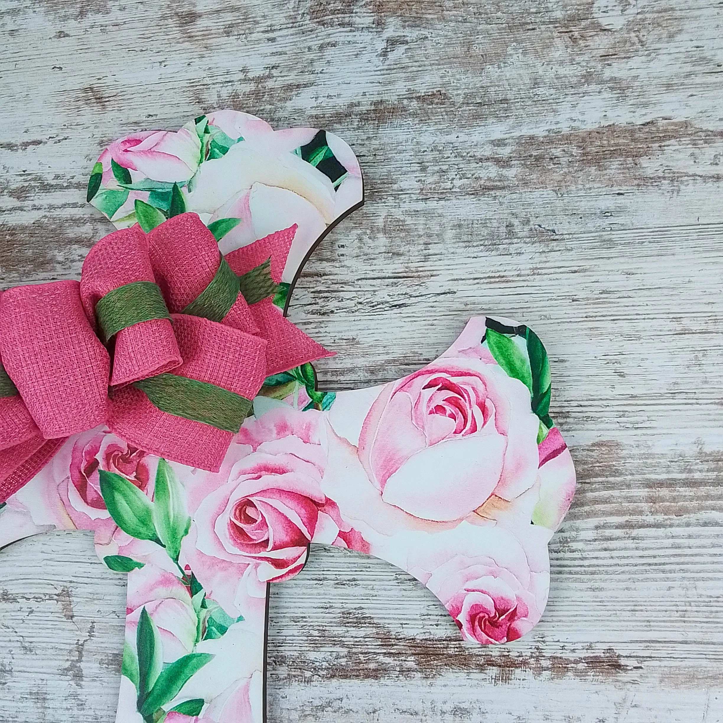 Christian Cross Door Hanger, Floral Birch Wood Decoration, Spiritual Home Décor