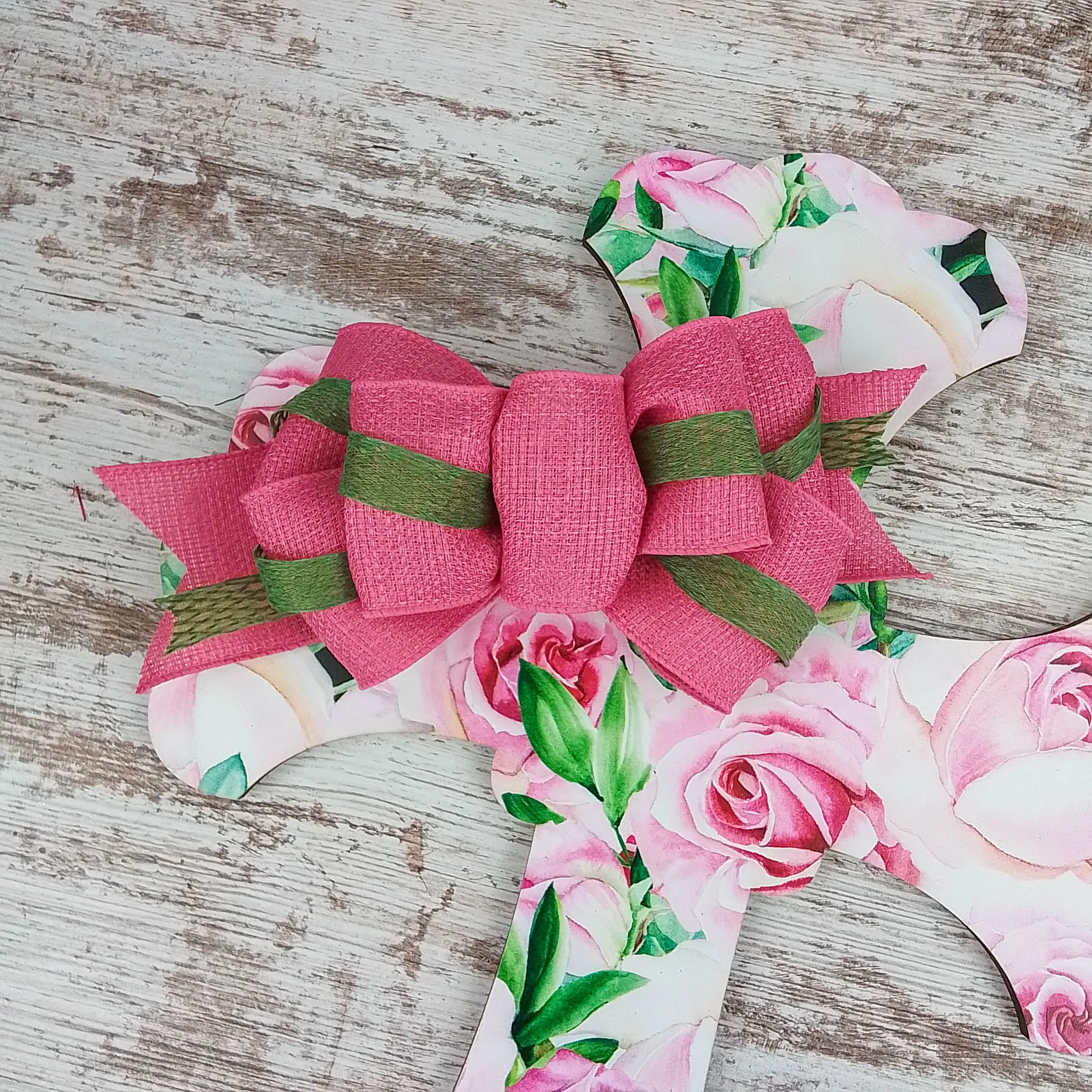 Christian Cross Door Hanger, Floral Birch Wood Decoration, Spiritual Home Décor