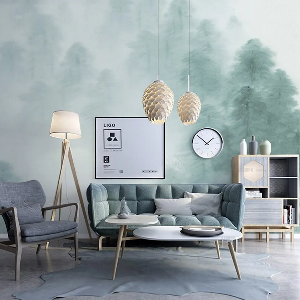 Custom Wallpaper Mural Nordic Fresh Forest Landscape (㎡)