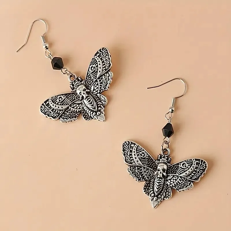 Death Moth Pentagram Earrings