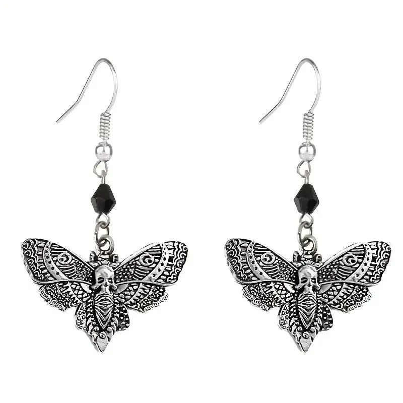 Death Moth Pentagram Earrings