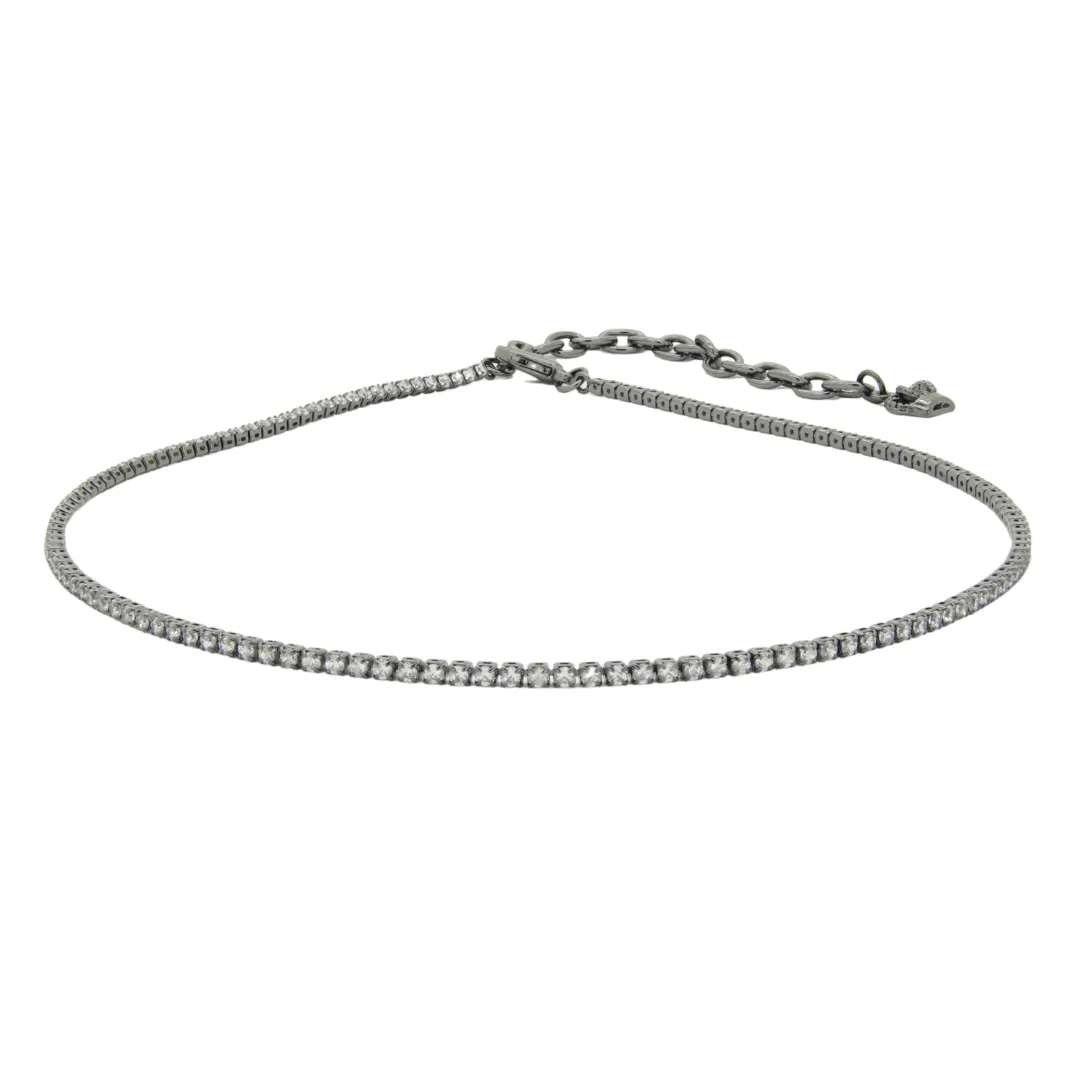 Delicate Crystal Row Necklace