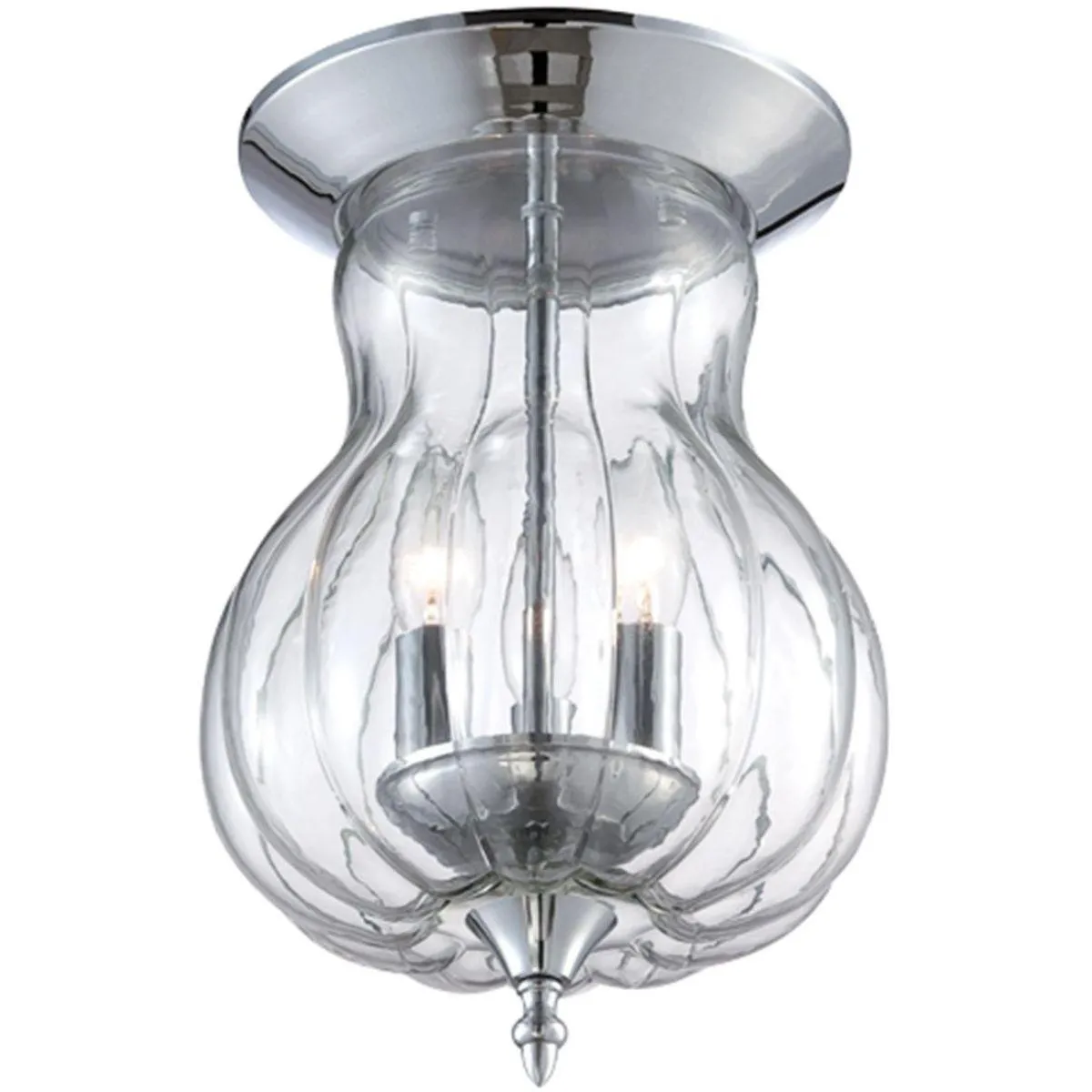 Dupont 13 in. 3 Lights Flush Mount Light Chrome Finish