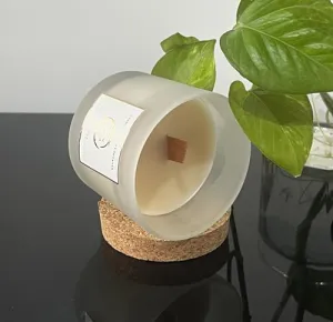 Eternal Candles Soy Wax Frost Glass Jar Candles | Wooden Wick | Valentine Gift | Unscented |100ml | 1 Unit|