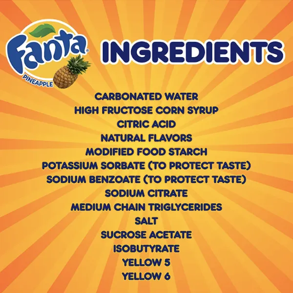 Fanta Cans Pineapple Soda 12 fl oz, 12 Ct