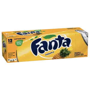 Fanta Cans Pineapple Soda 12 fl oz, 12 Ct