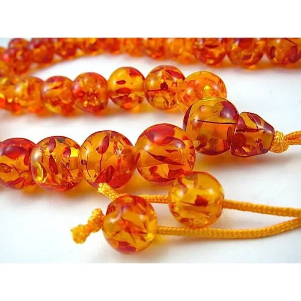 Faux Amber Resin Mala 14mm