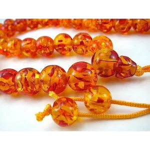 Faux Amber Resin Mala 14mm
