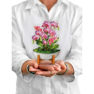FreshCut Paper Pop Up Mini Orchid Oasis 3D Greeting Card