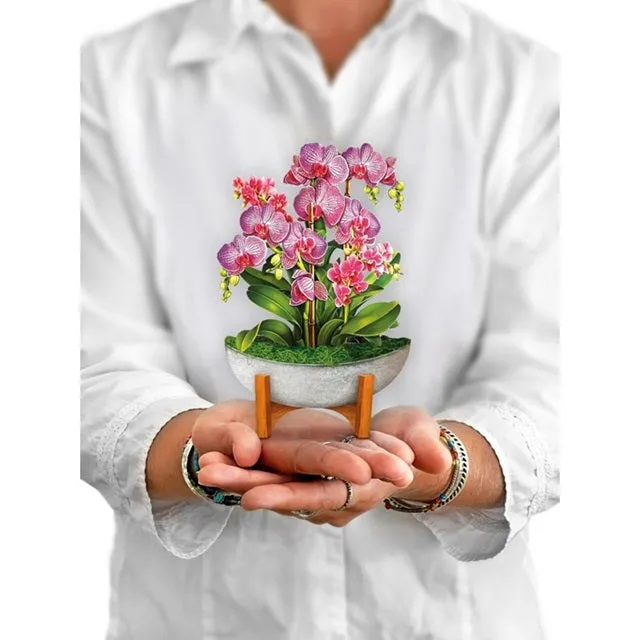 FreshCut Paper Pop Up Mini Orchid Oasis 3D Greeting Card