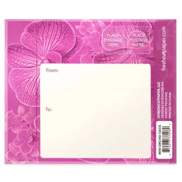 FreshCut Paper Pop Up Mini Orchid Oasis 3D Greeting Card