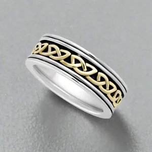 Gents Celtic Gold Silver Band
