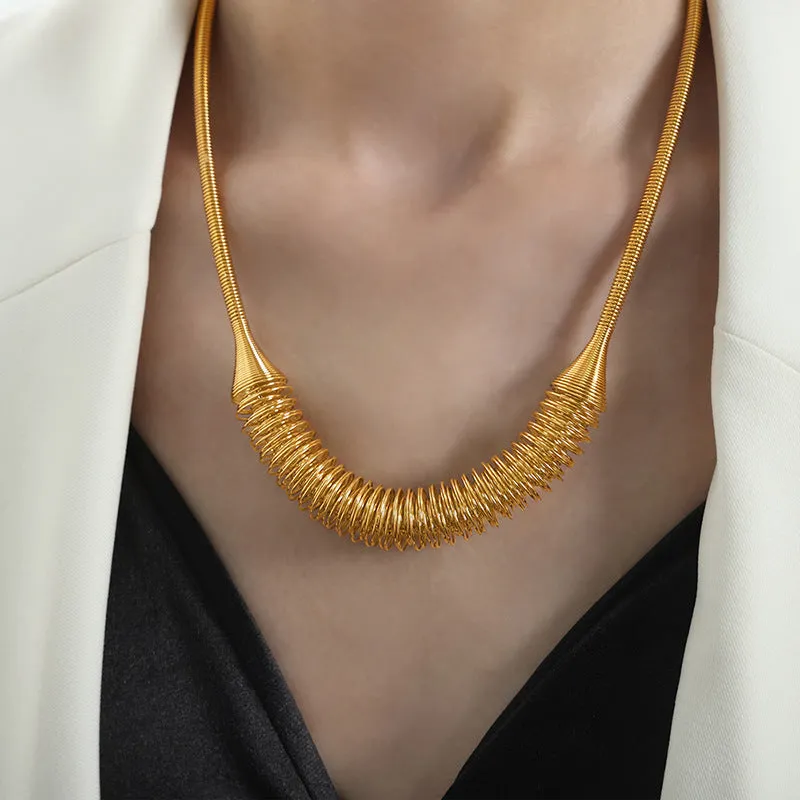 Golden Glow Retro Pendant Necklace for Women by Planderful - Everyday Genie Collection