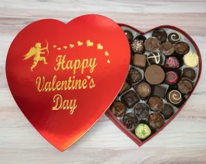 Heart box, red foil, Happy Valentine's Day, 16 ounces