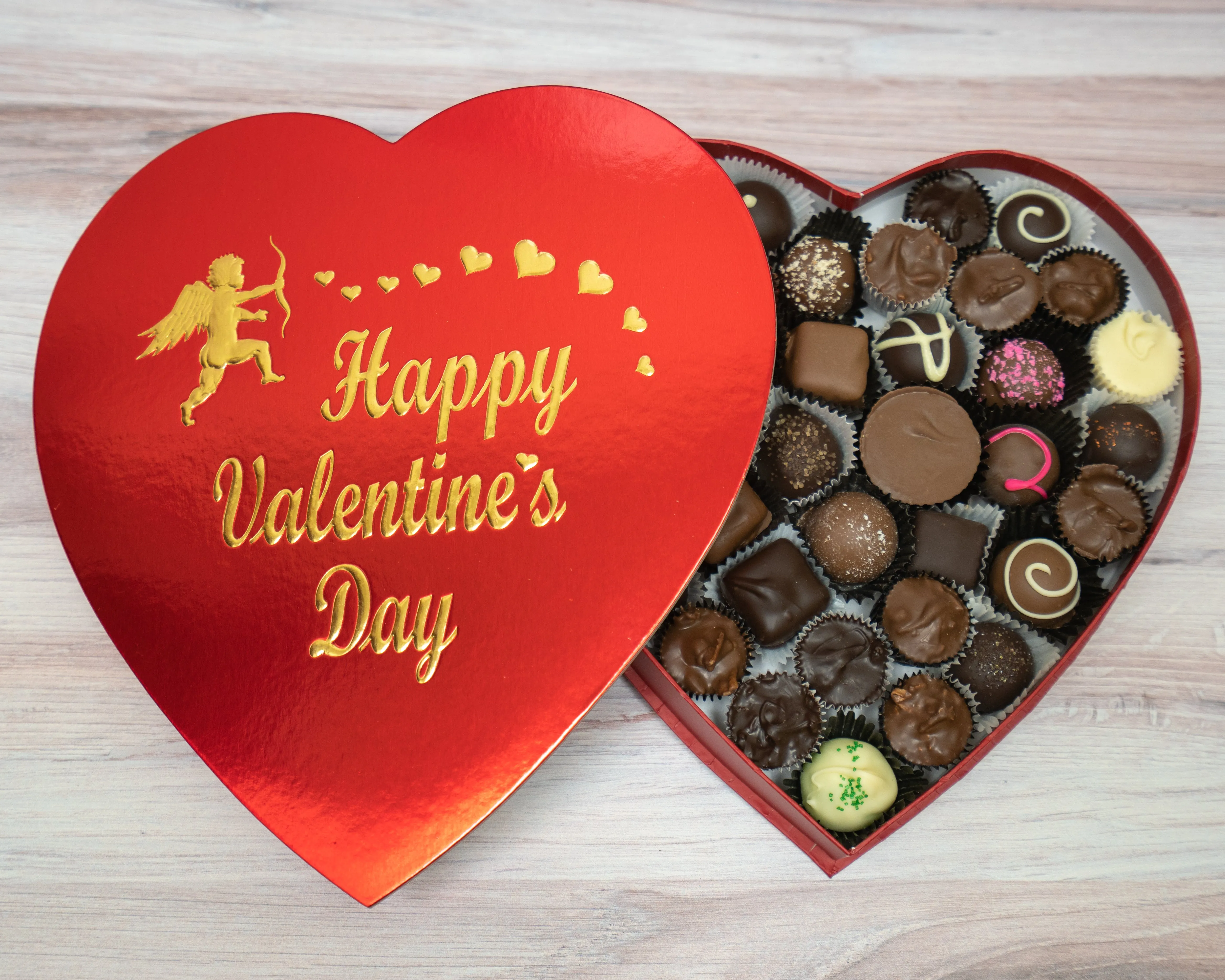 Heart box, red foil, Happy Valentine's Day, 16 ounces