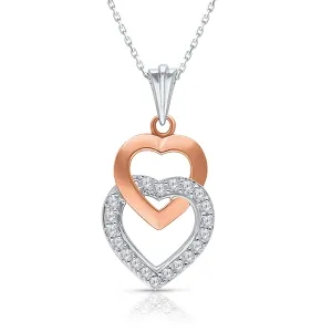 Kallati Eternal Two-Tone Gold Heart Diamond Pendant