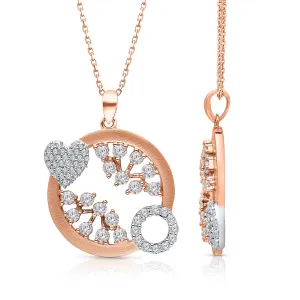 Kallati Eternal Two-Tone Gold Heart Diamond Pendant