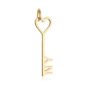 Key & Heart Charm New York City Gold