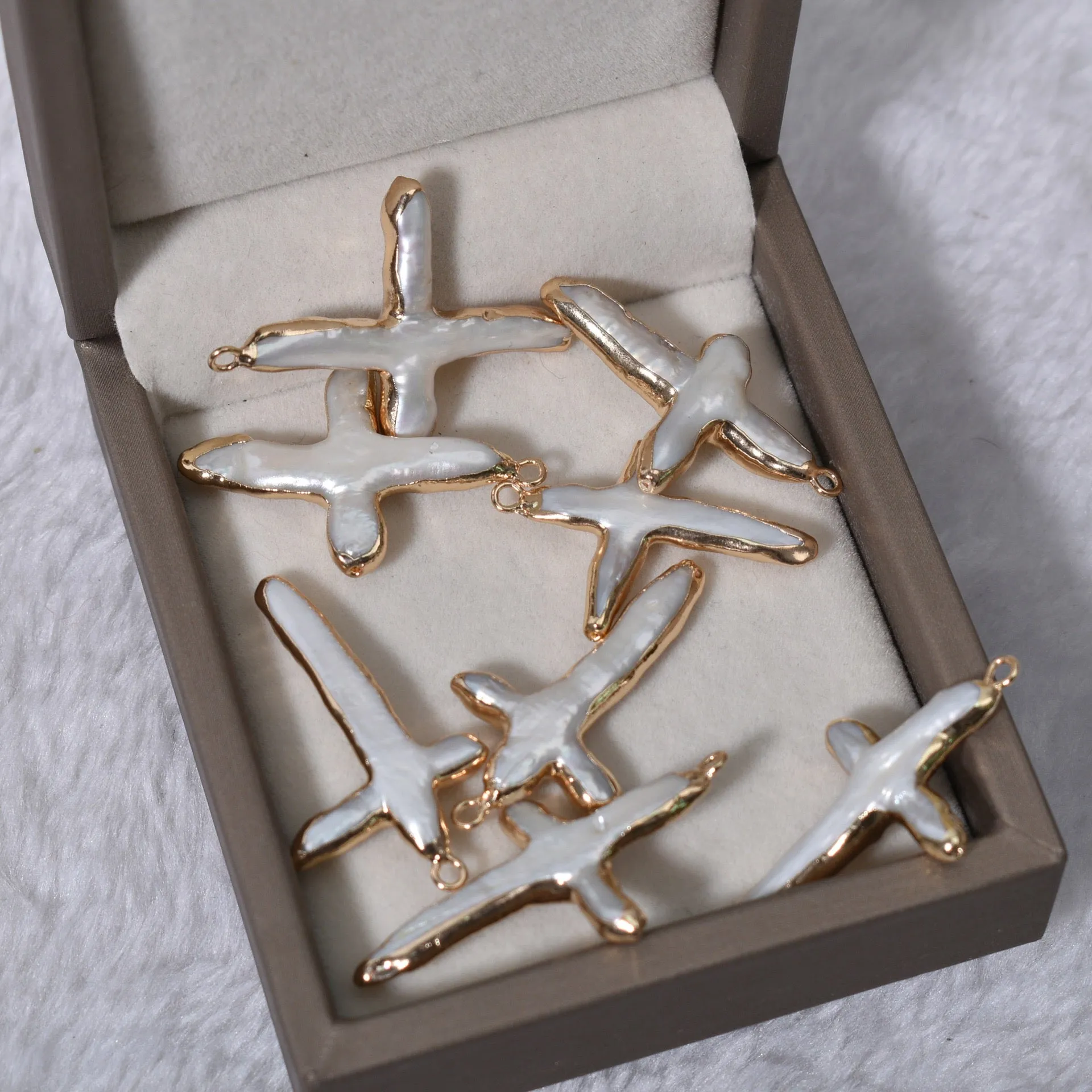 Large Cross Pearl Pendant