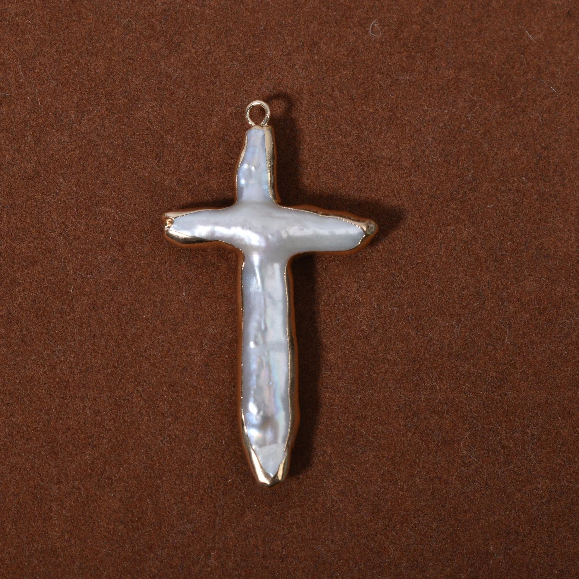 Large Cross Pearl Pendant