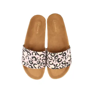 Leopard Slides White x Lavender