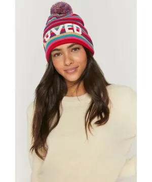 LOVED Rainbow Pom Beanie