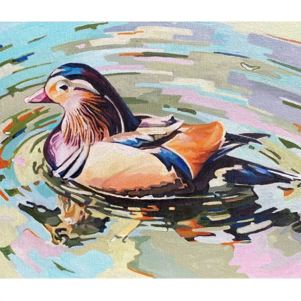 Mandarin Duck by Mary Leach