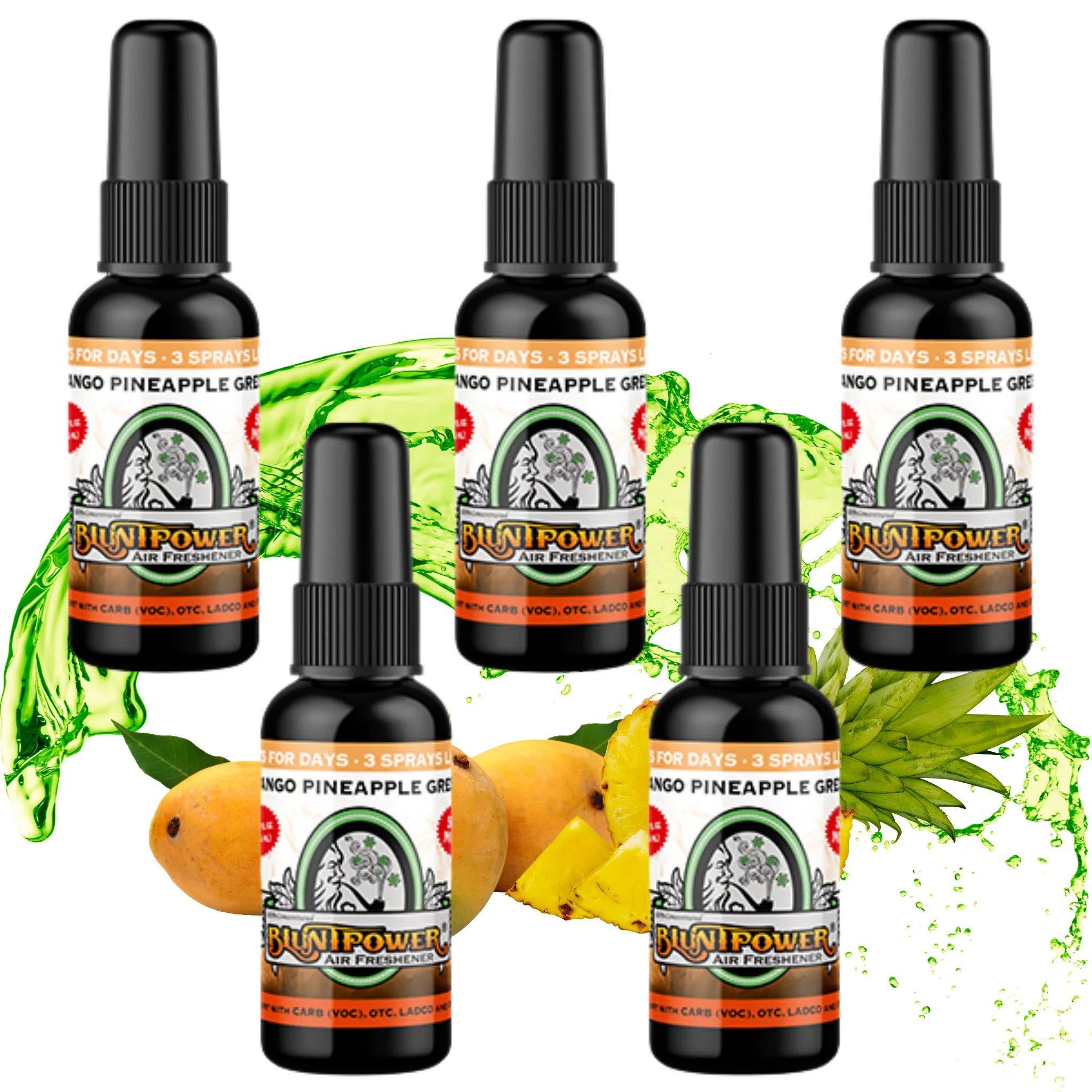 Mango Pineapple Green Air Freshener Bundle (5 Pack)