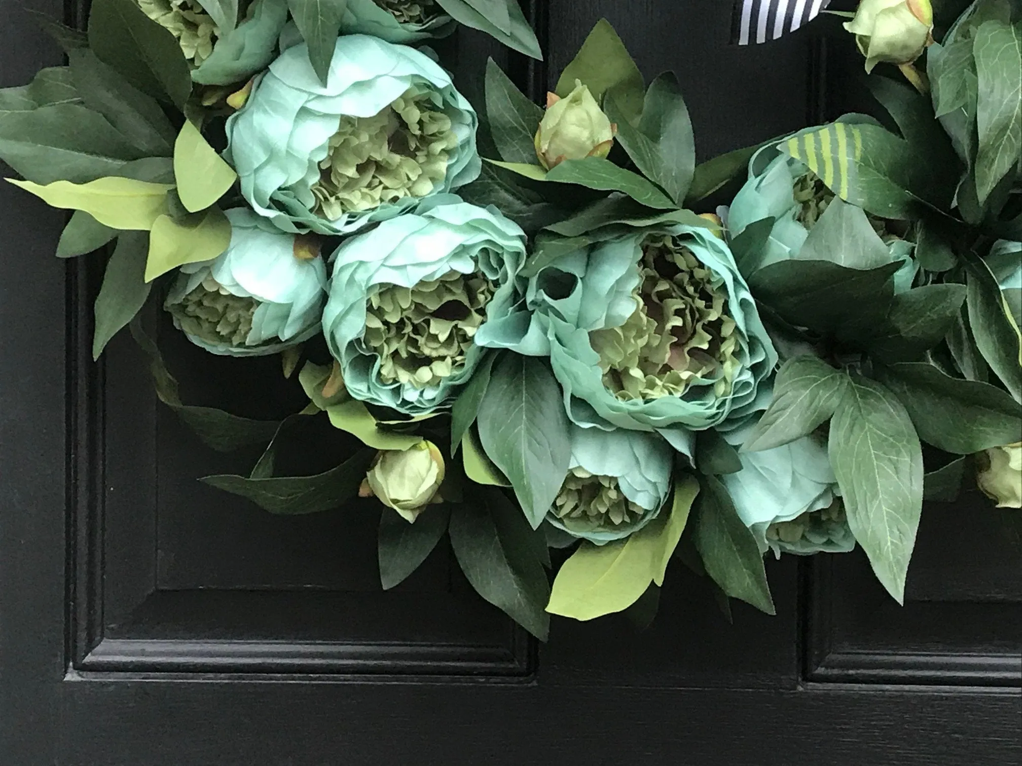 Modern Green Peony Wreath