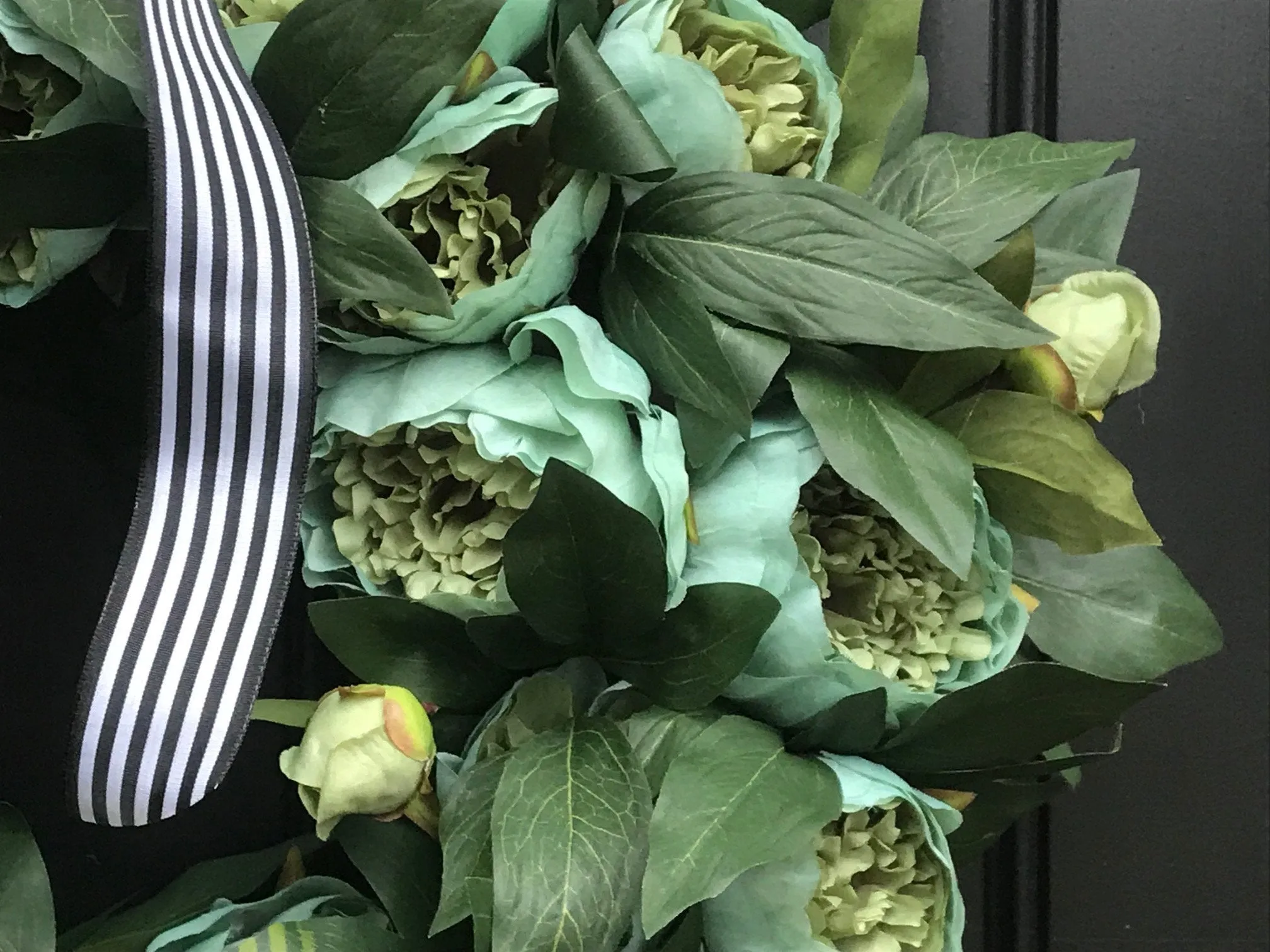 Modern Green Peony Wreath