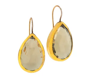 Nava Zahavi Yellow Gold Citrine Teardrop Earrings
