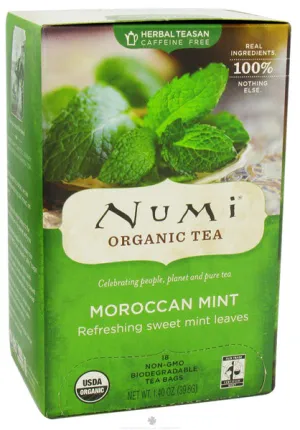 NUMI - Organic Moroccan Mint Herbal Tea - 6 x 18 Tea Bags
