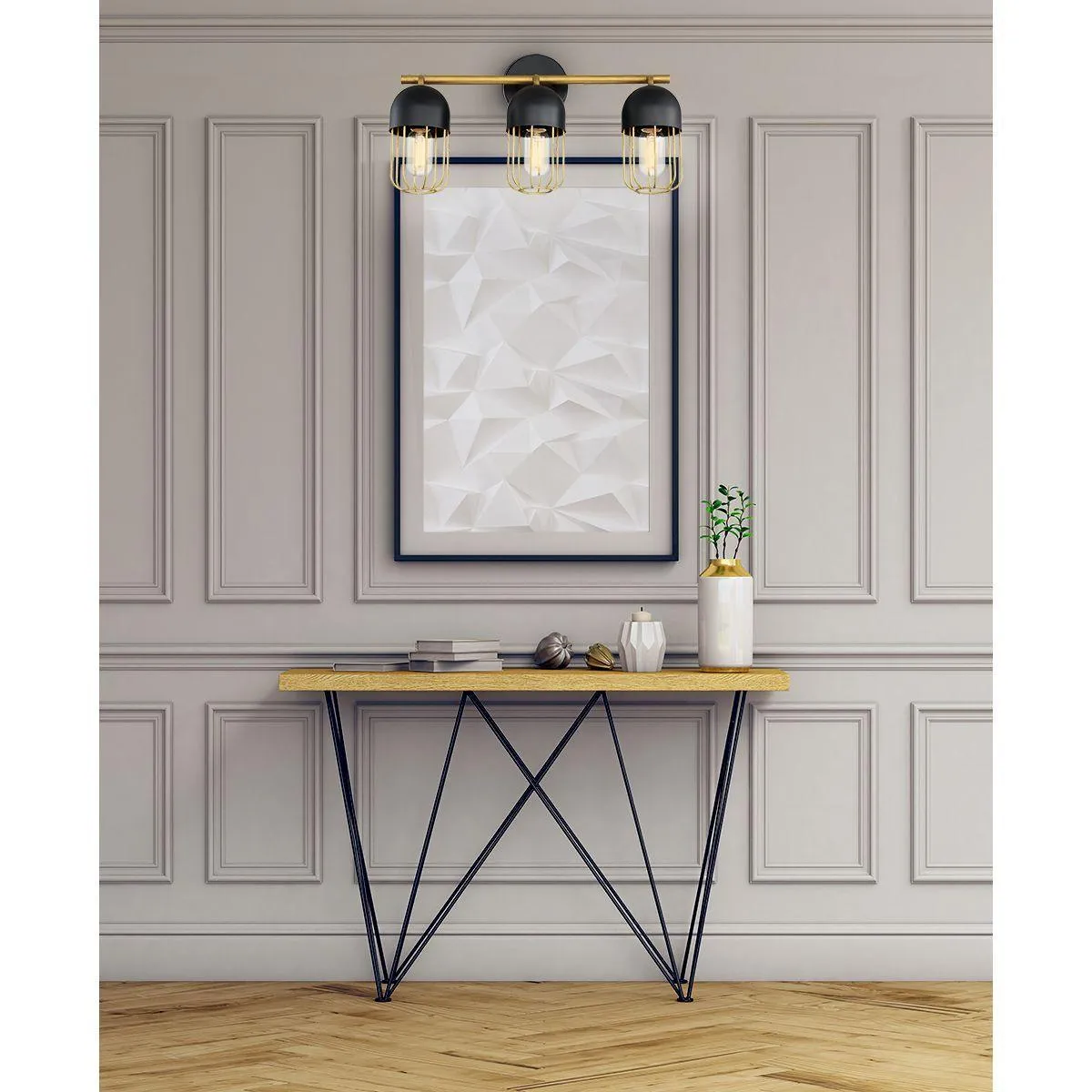 Palmerston 19 in. 3 Lights Vanity Light Black Finish