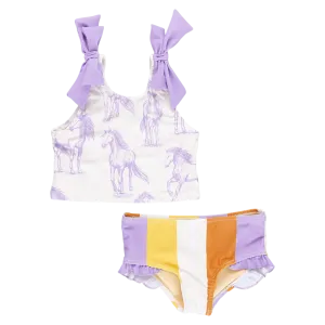 Pink Chicken - Shelly Tankini - Lavender Horses