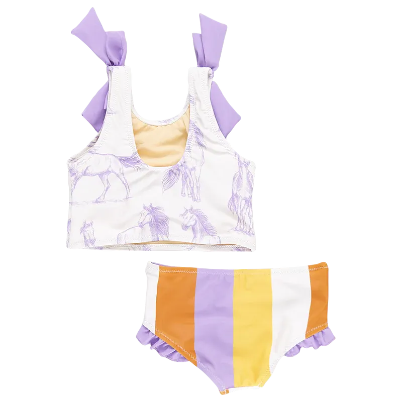 Pink Chicken - Shelly Tankini - Lavender Horses