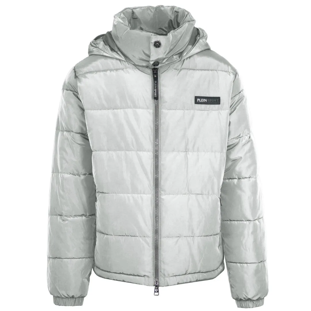 Plein Sport Bold Back Logo Padded Grey Jacket