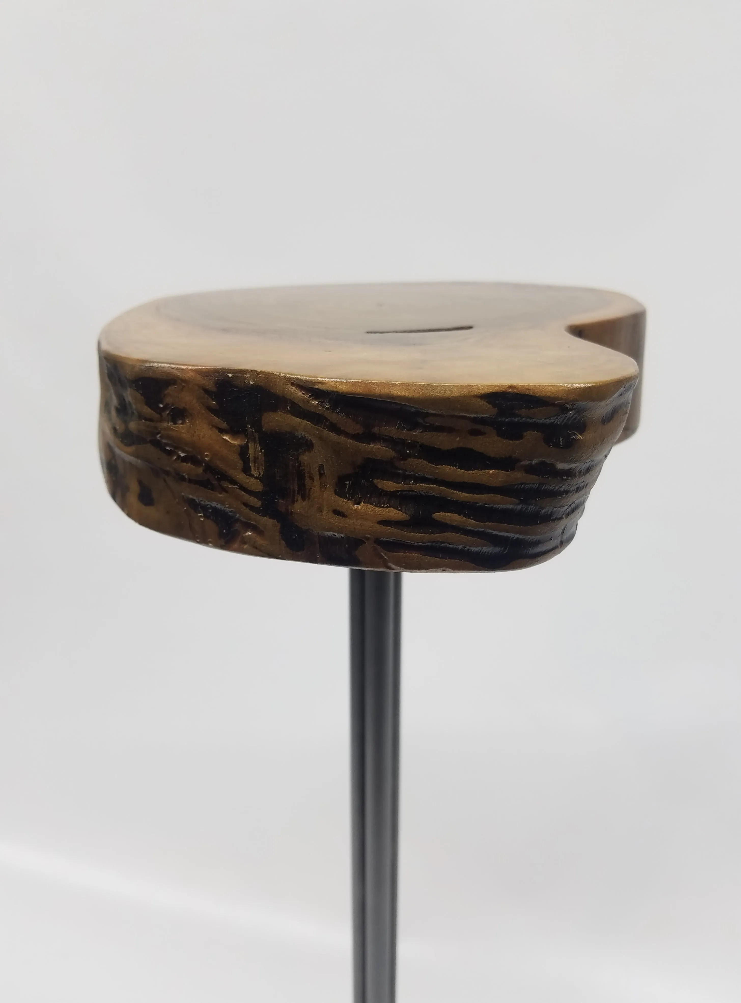 Side Table- End Table- Plant Stand- Live Edge- Steel Base- Black Walnut- Tree Slice- Drink Stand- Modern- Cool- Nature- Living Room- Home