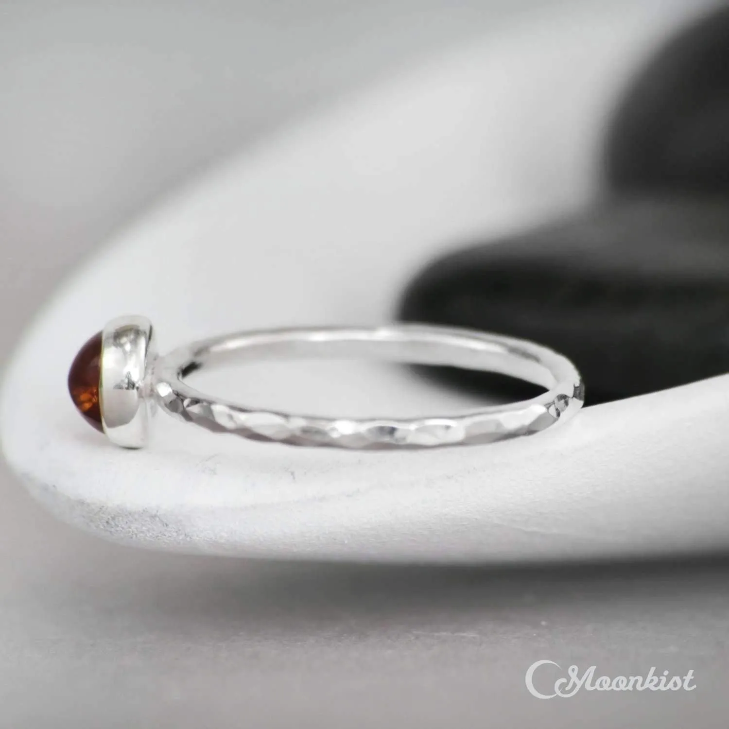 Simple Baltic Amber Stacking Ring | Moonkist Designs