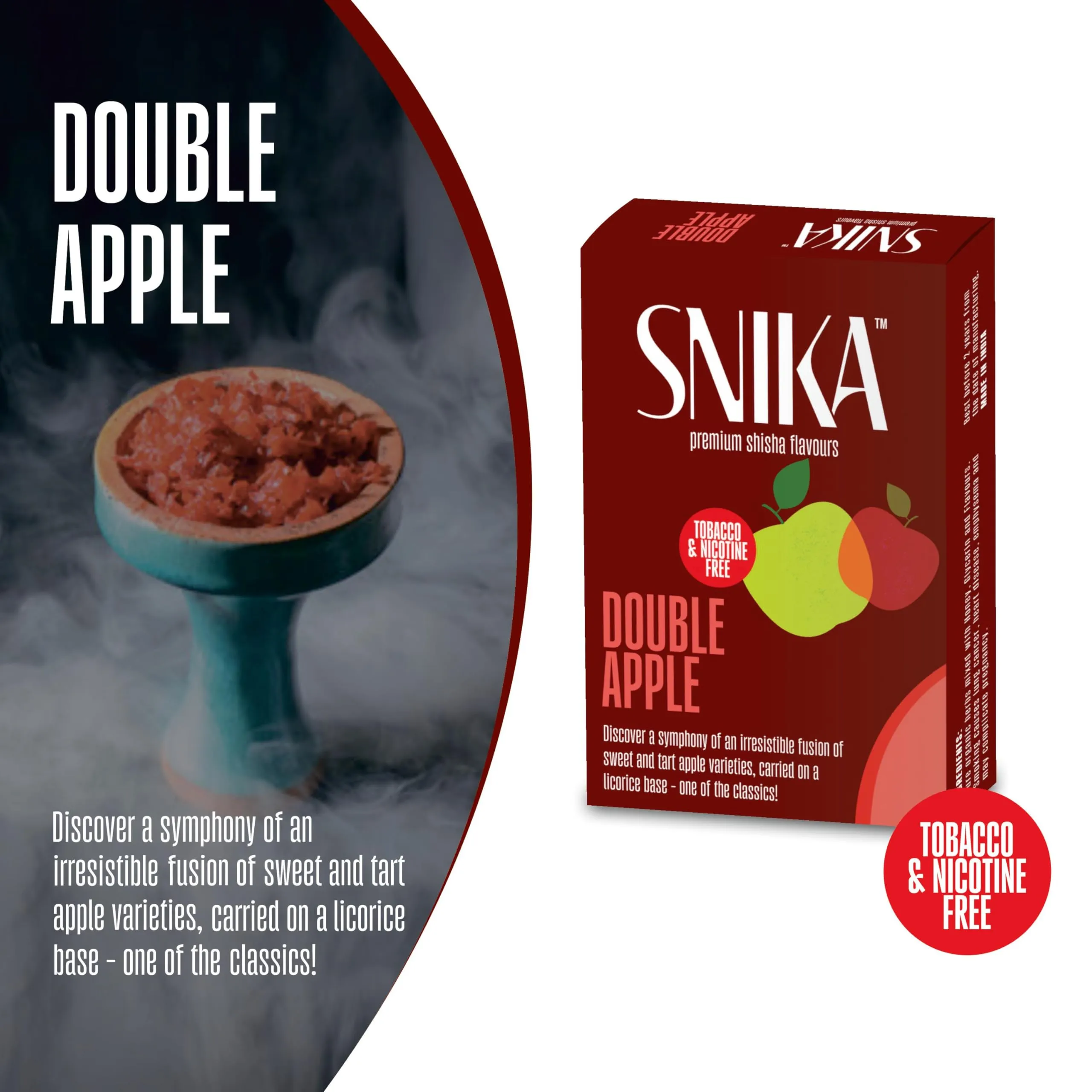 SNIKA Herbal Hookah Molasses (100% Nicotine and Tobacco Free) Double Apple, Sky Alien, Paan Masala Hookah Flavors (Pack of 3)